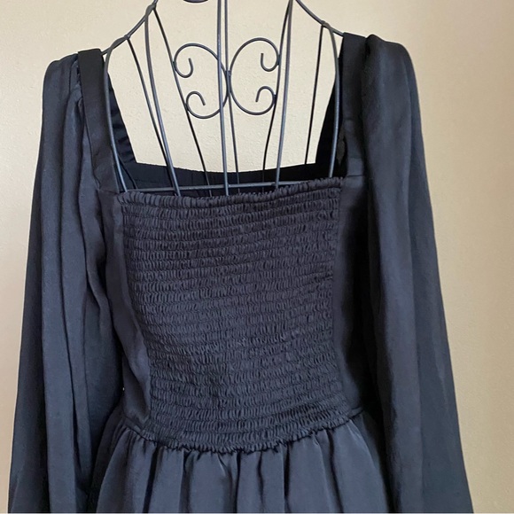 NWT Kobi Halperin Womens Stavy Black Smocked Cocktail Dress - Picture 6 of 7